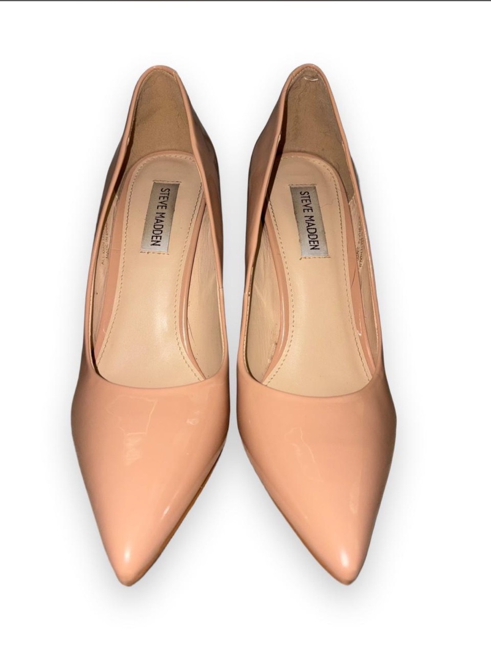 Steve Madden Nude Pink Patent Pointed-Toe Pumps